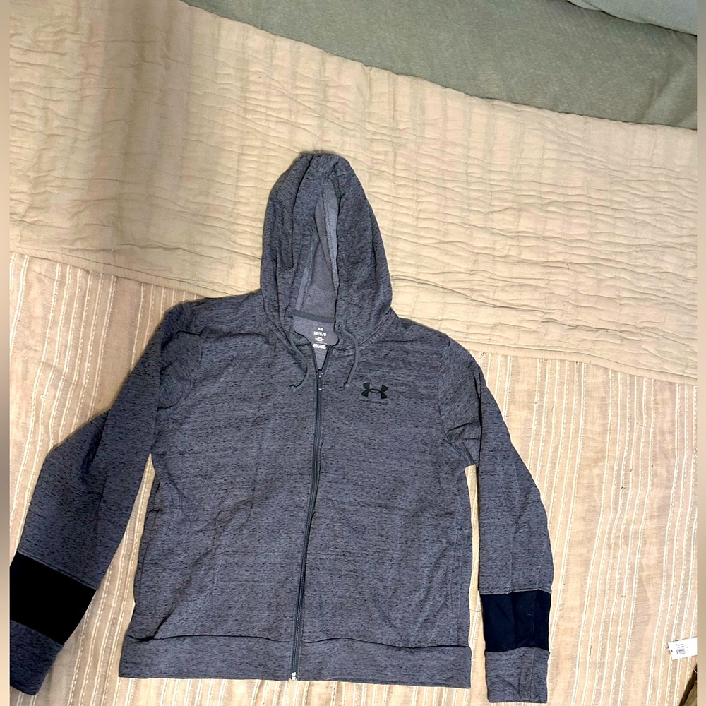 Under Armour Womens Zip Up Hoodie Sweatshirt Size Large Gray